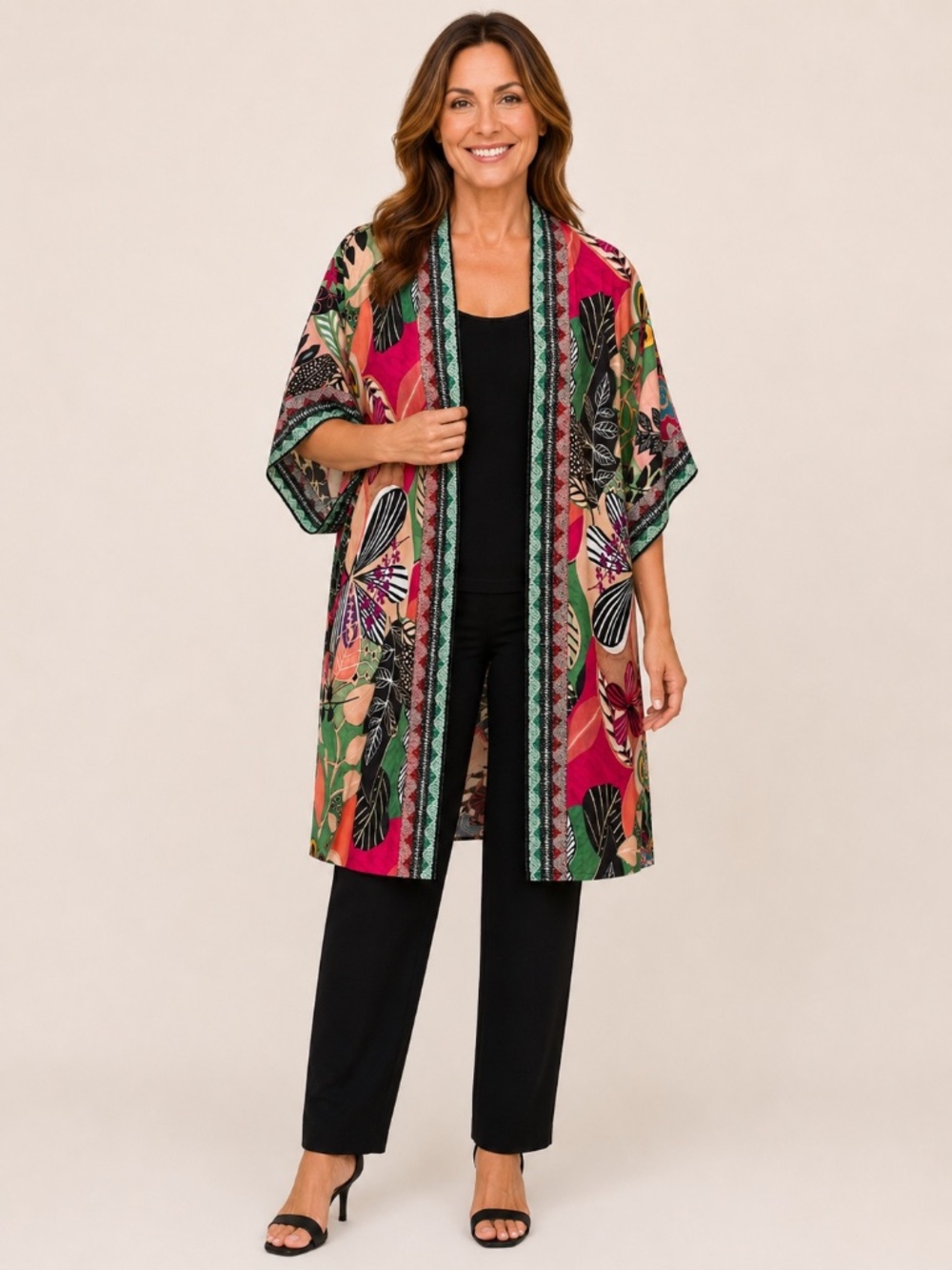 Aldo Martins Tropical Print Kimono Jacket M - L